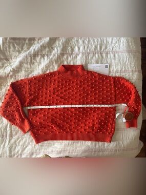 Misha and Puff Cotton Popcorn Pullover in Persimmon